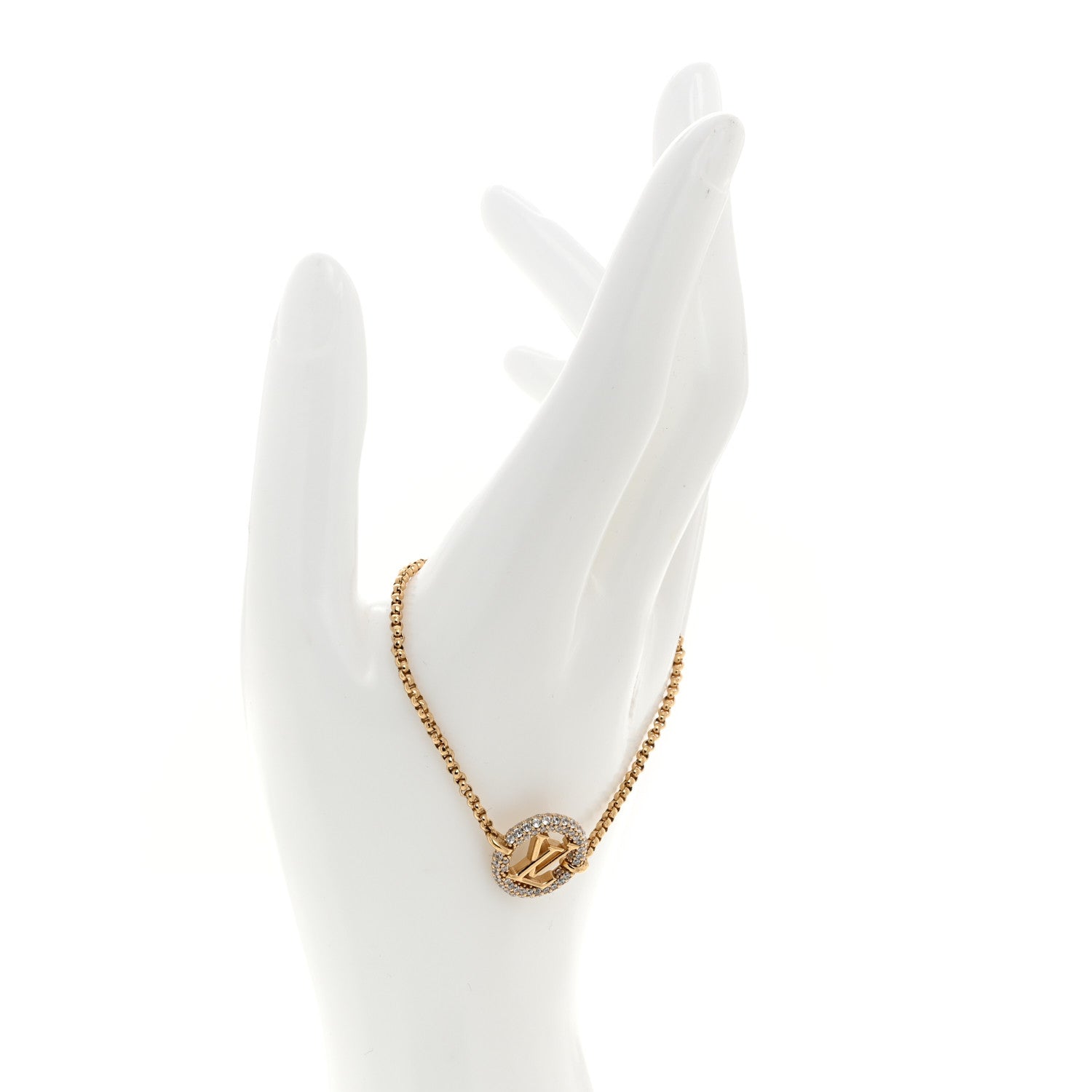 Louis Vuitton Metal Crystal Louise By Night Bracelet Gold 2 of 4