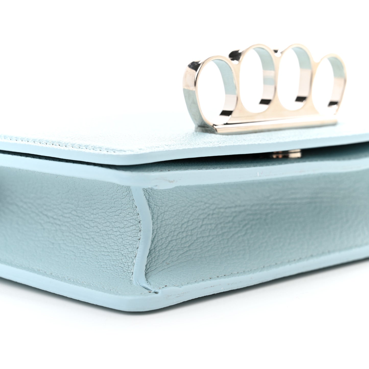 Skull Four Ring Knuckle Crossbody Bag Light Blue