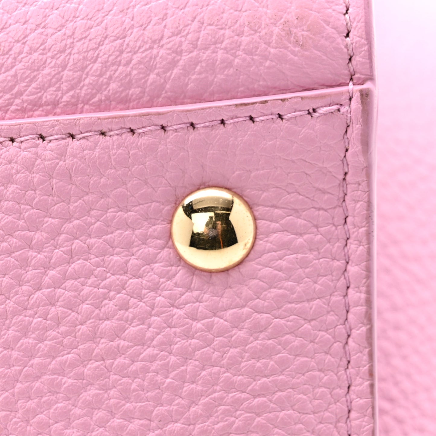 Grained Calfskin Double Handle Small Amy Tote Pink