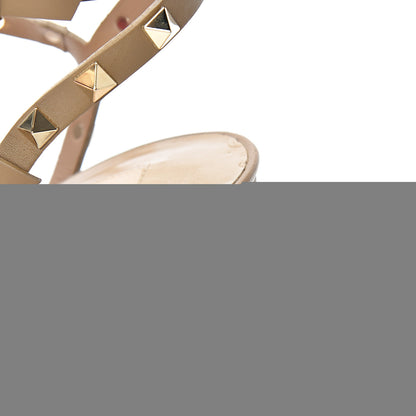 Valentino Garavani Calfskin Rockstud 90mm City Sandals 37.5 Poudre 11 of 14