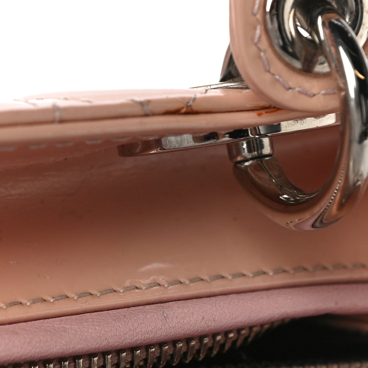 Patent Cannage Medium Lady Dior Light Pink