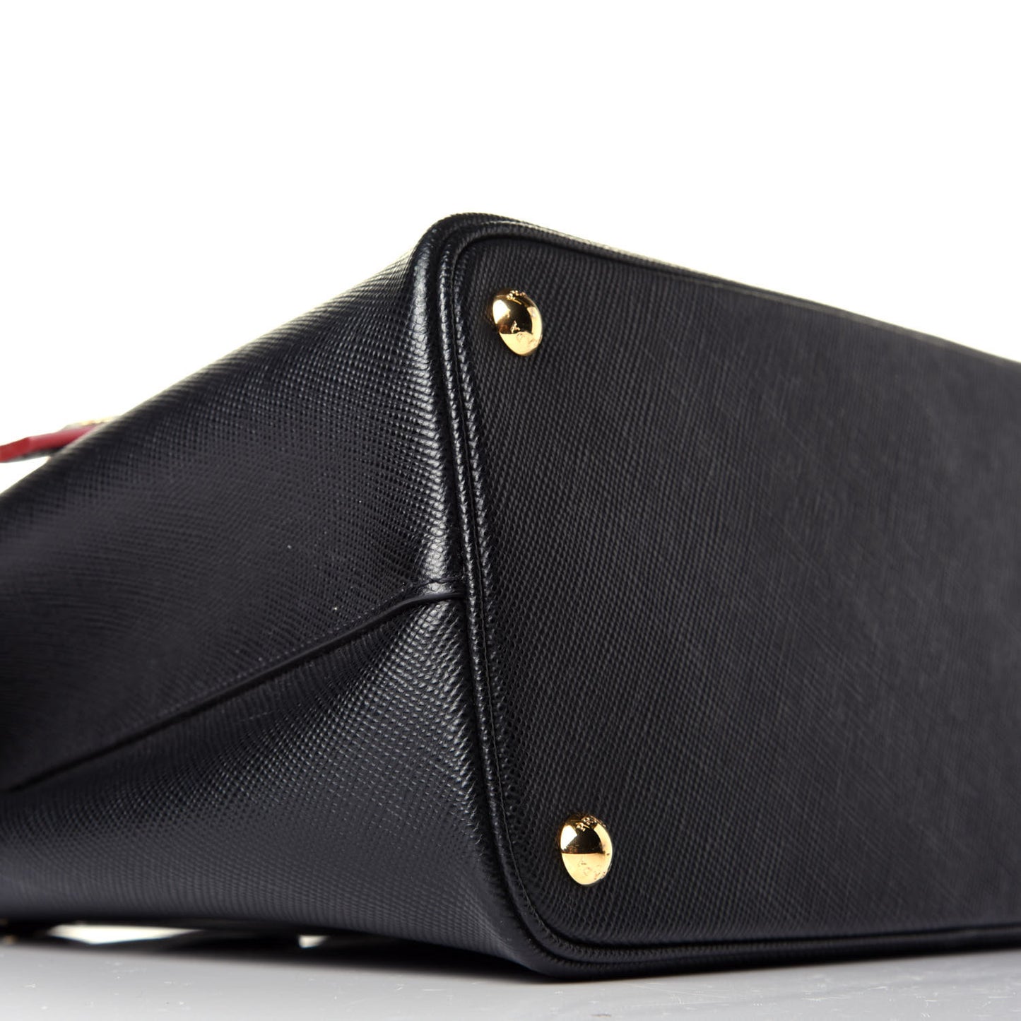 Saffiano Cuir Small Double Bag Black Fuoco