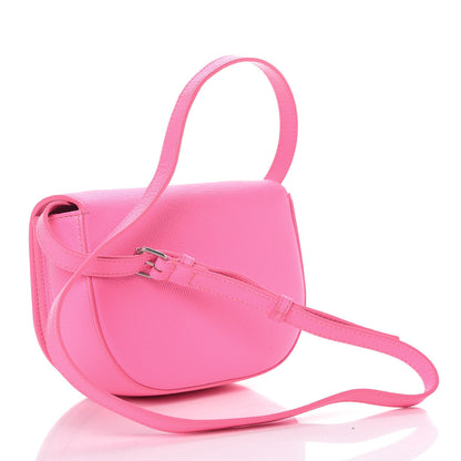 Balenciaga Signature Grained Calfskin Logo Ville Day Bag Acid Pink Black 3 of 9