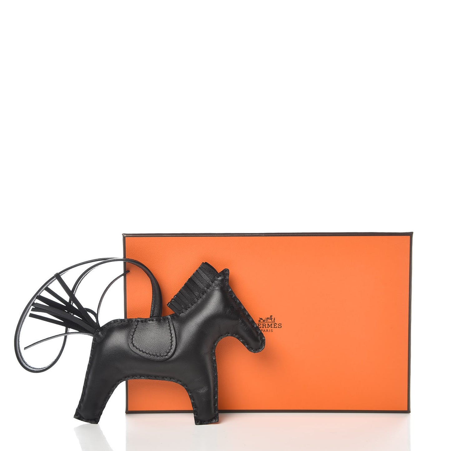 Milo Lambskin Grigri Rodeo Horse Bag Charm MM So Black