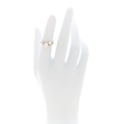 Mikimoto 18K White Gold Diamond Akoya Cultured Pearl Bubbles Ring 49 4.75 2 of 4