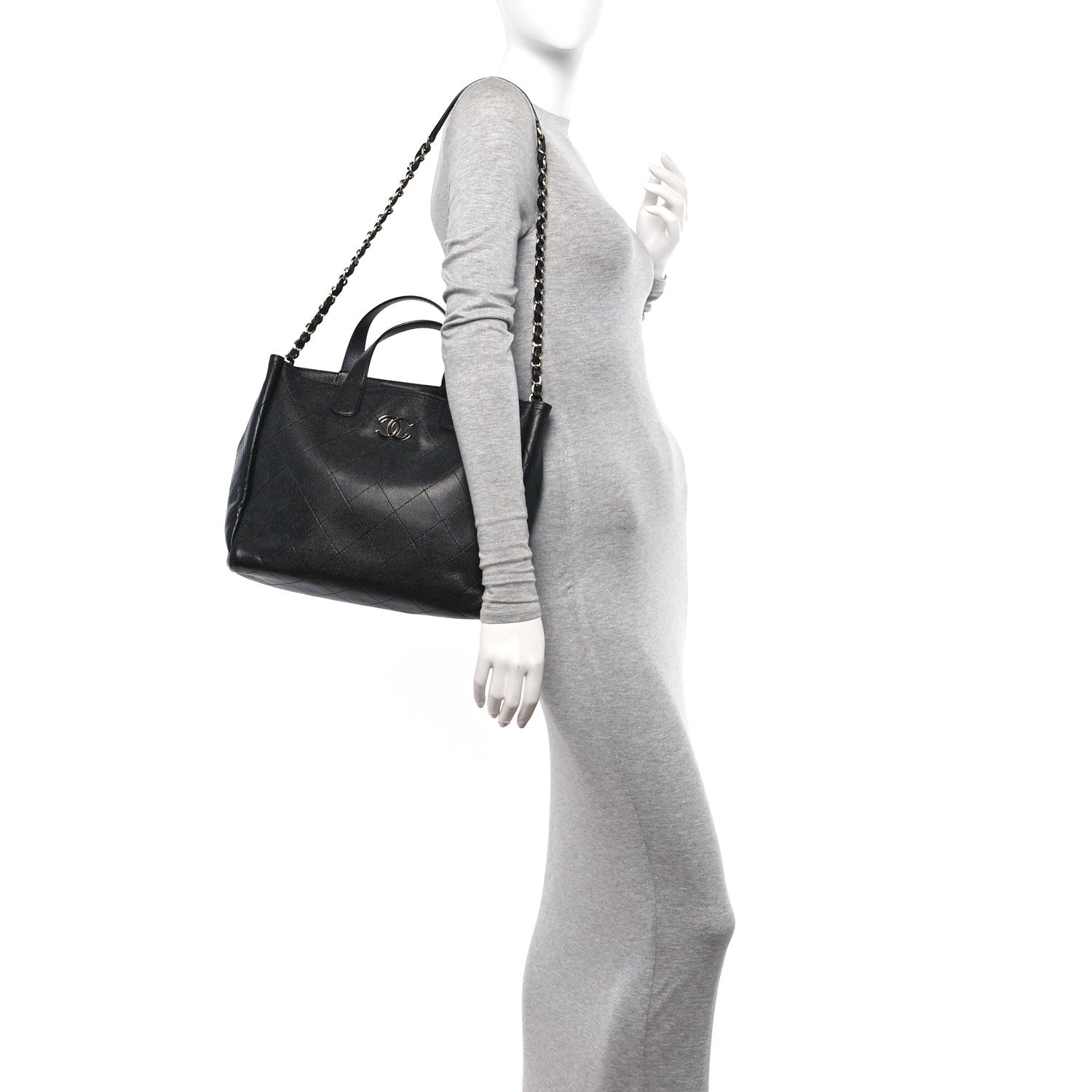 Chanel Caviar Stitched Medium Lady Coco Shopping Tote Black 2 of 10