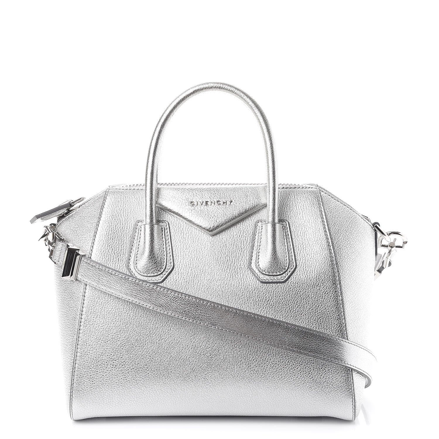 Givenchy Metallic Sugar Goatskin Small Antigona Silver 1 of 8