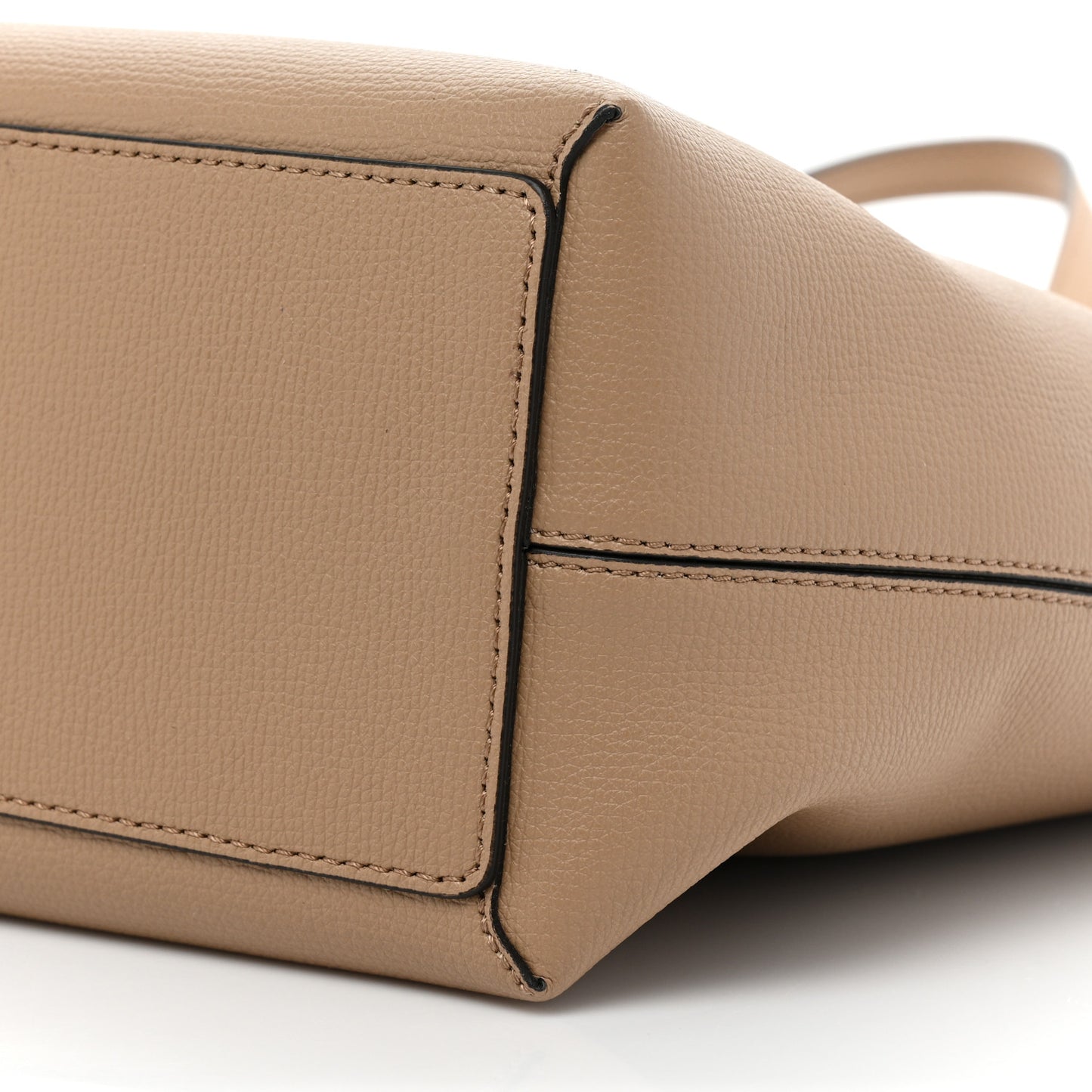 Grainy Calfskin Haymarket Check Medium Reversible Tote Camel