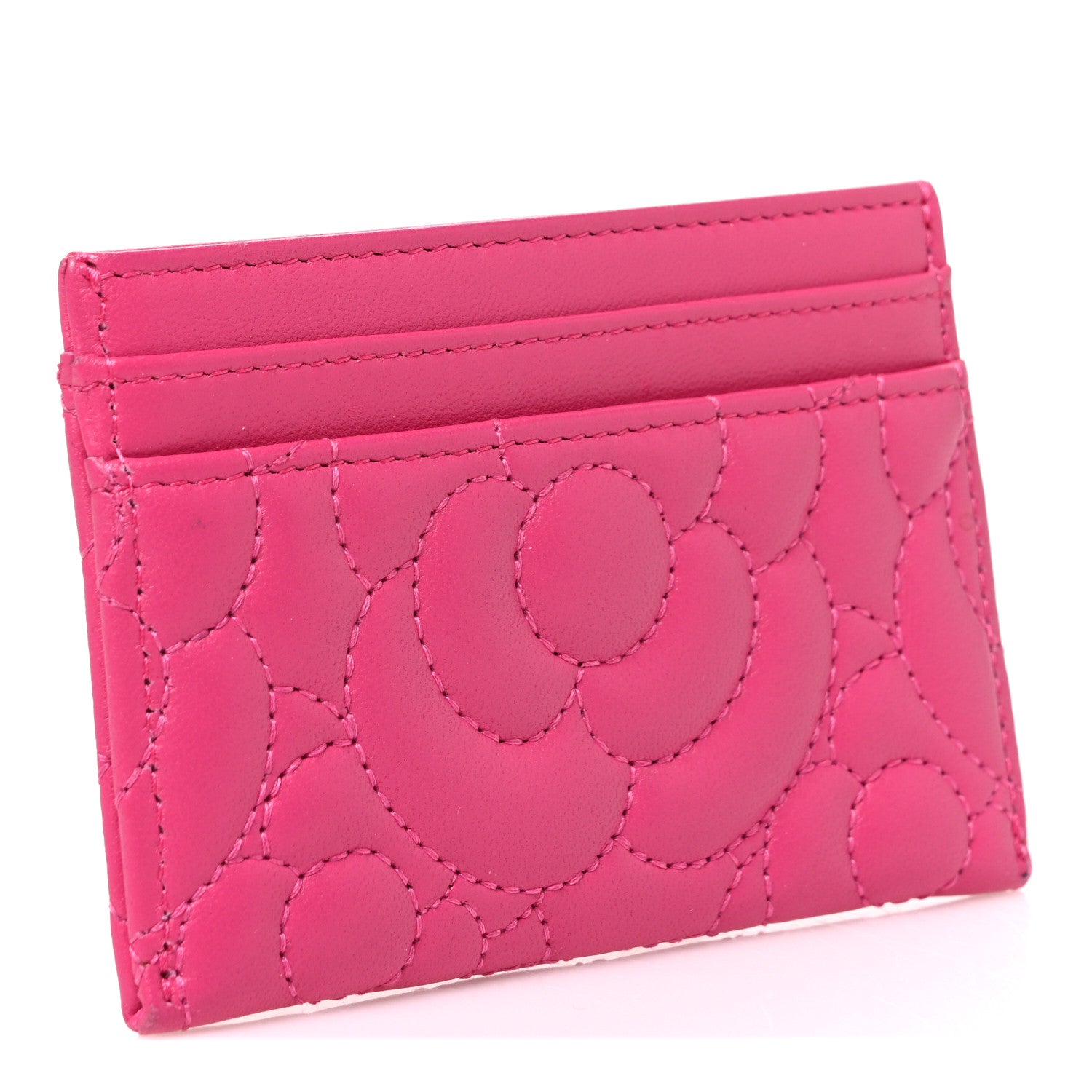 Chanel Caviar Camellia Embossed Card Holder Fuchsia 3 of 8