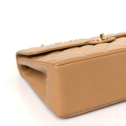 Chanel Caviar Quilted XL Jumbo Single Flap Beige 8 of 11