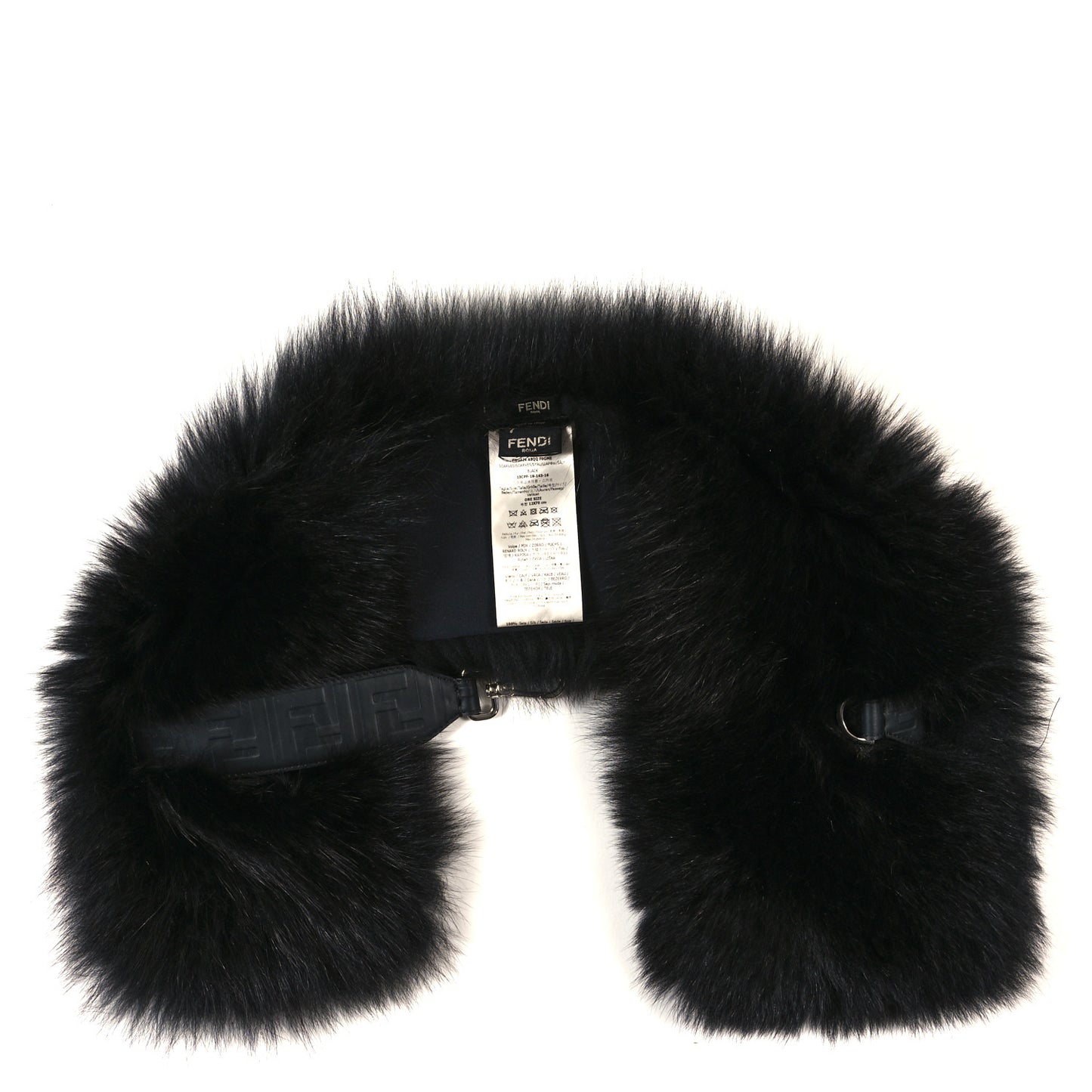 Fox Fur Belt Scarf Black