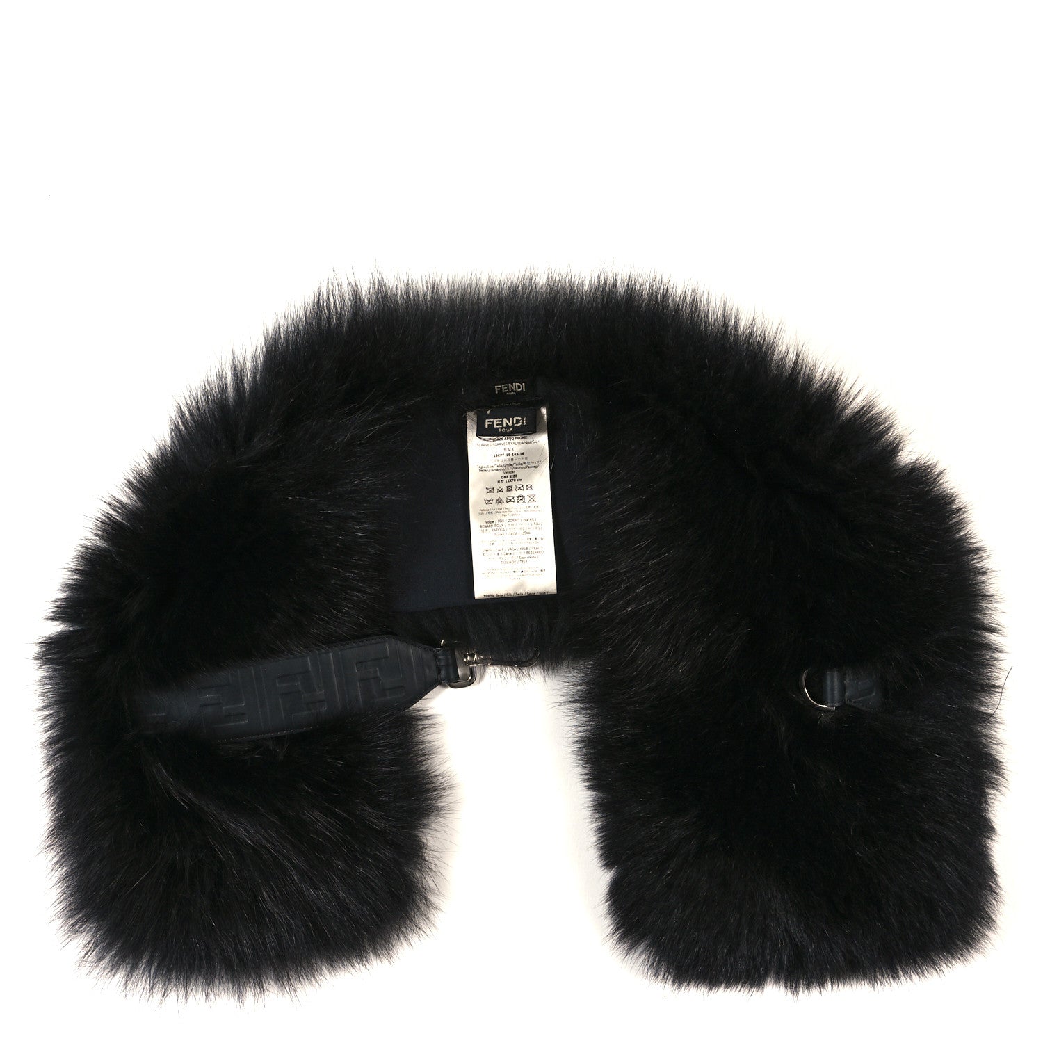 Fendi Fox Fur Belt Scarf Black 2 of 3