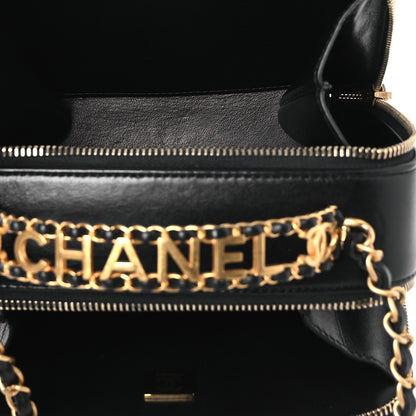 Chanel Shiny Calfskin Quilted Small Pick Me Up Vanity Case Black 5 of 11