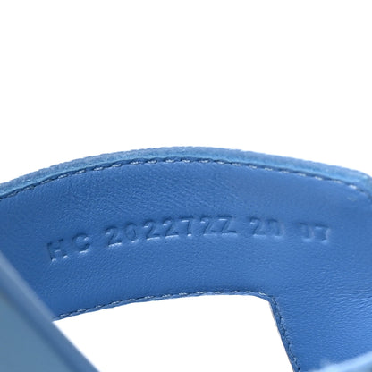 Hermes Calfskin Oran Sandals 40.5 Bleu Faience 8 of 10