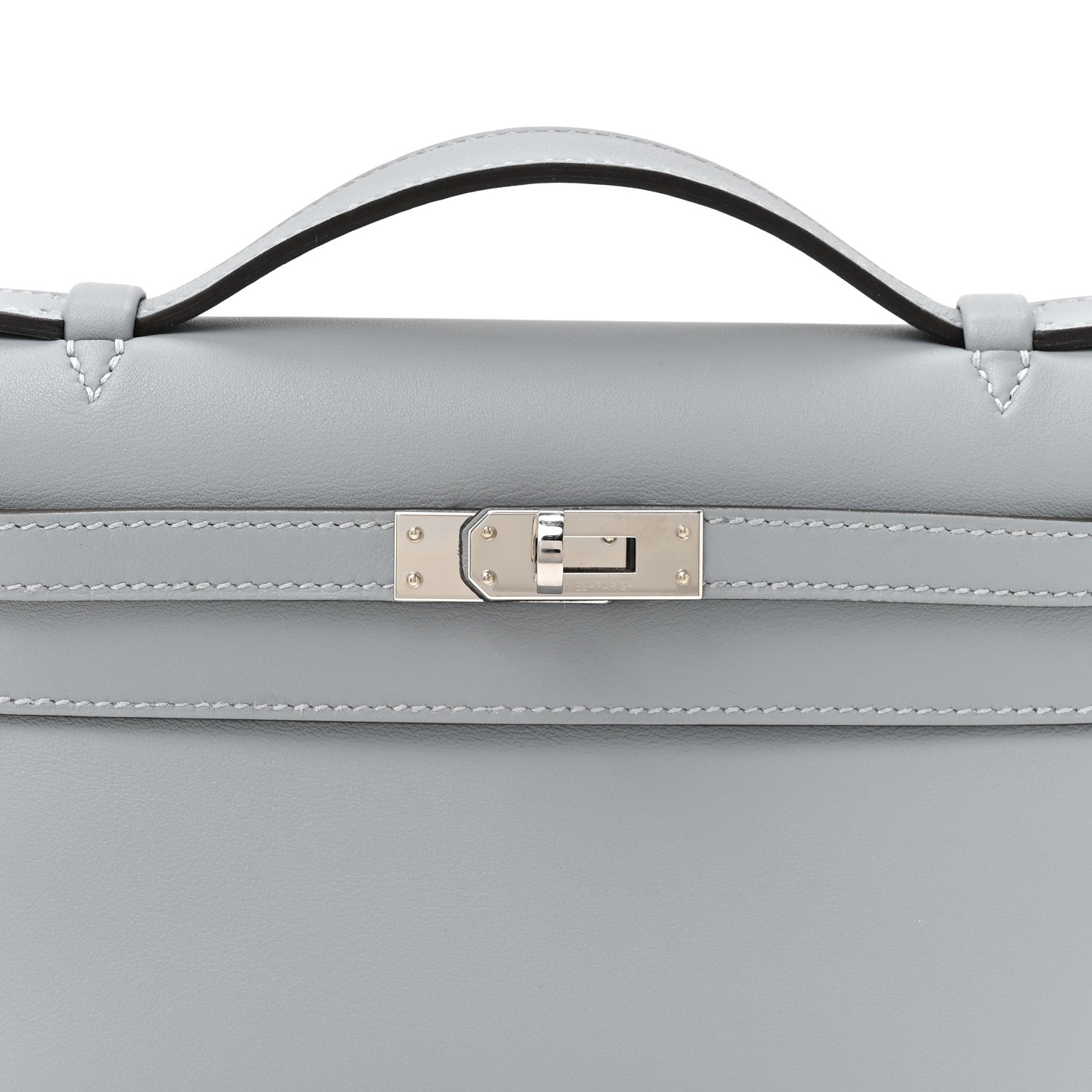 Hermes Swift Kelly Pochette Clutch Gris Pantin 8 of 12