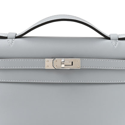 Hermes Swift Kelly Pochette Clutch Gris Pantin 8 of 12