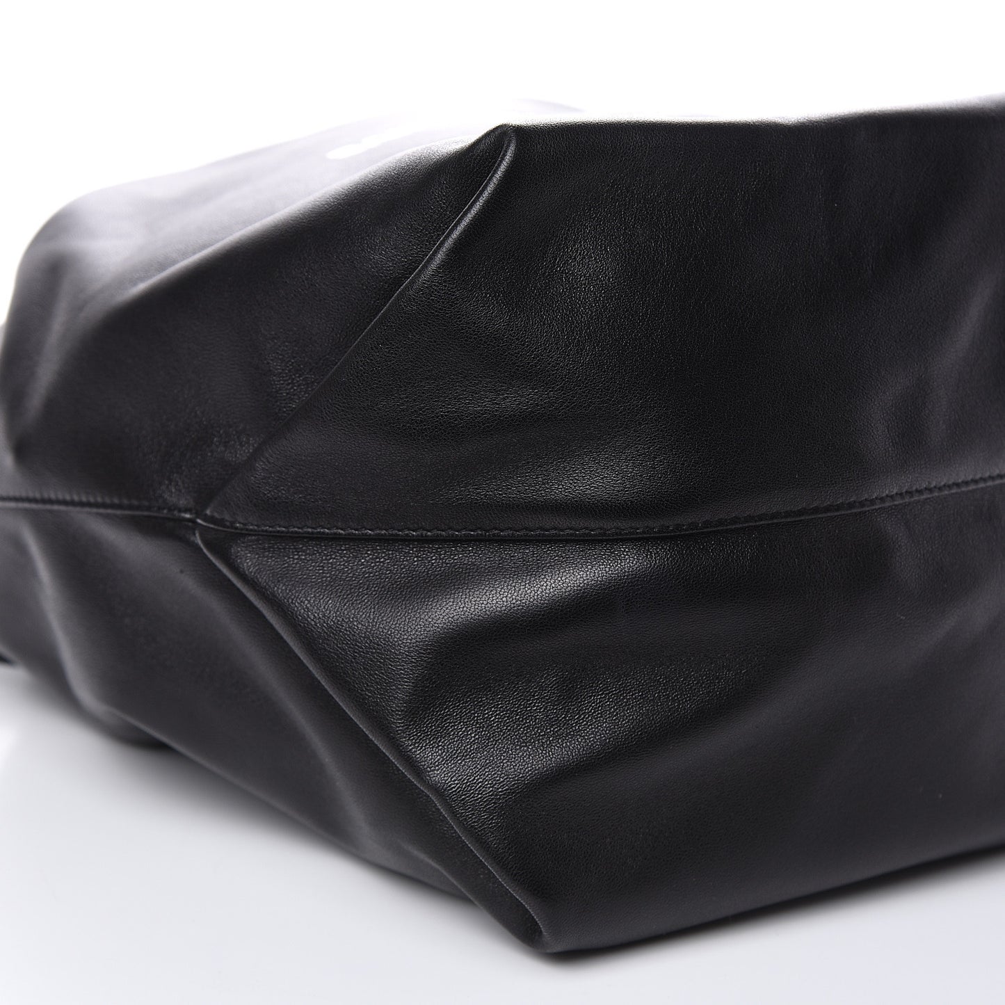Lambskin Teddy Drawstring Bag Black