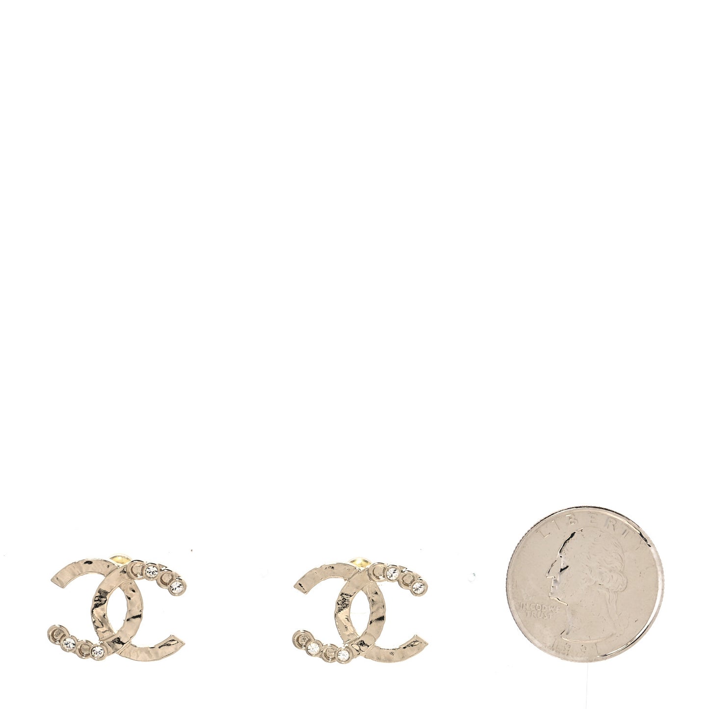 Crystal Coco CC Earrings Gold