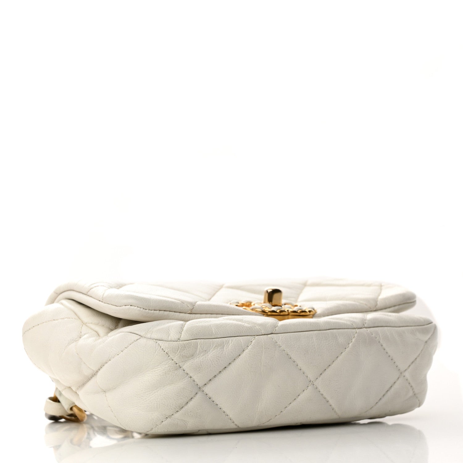 Chanel Goatskin Quilted Chanel 19 Waist Bag White 4 of 14