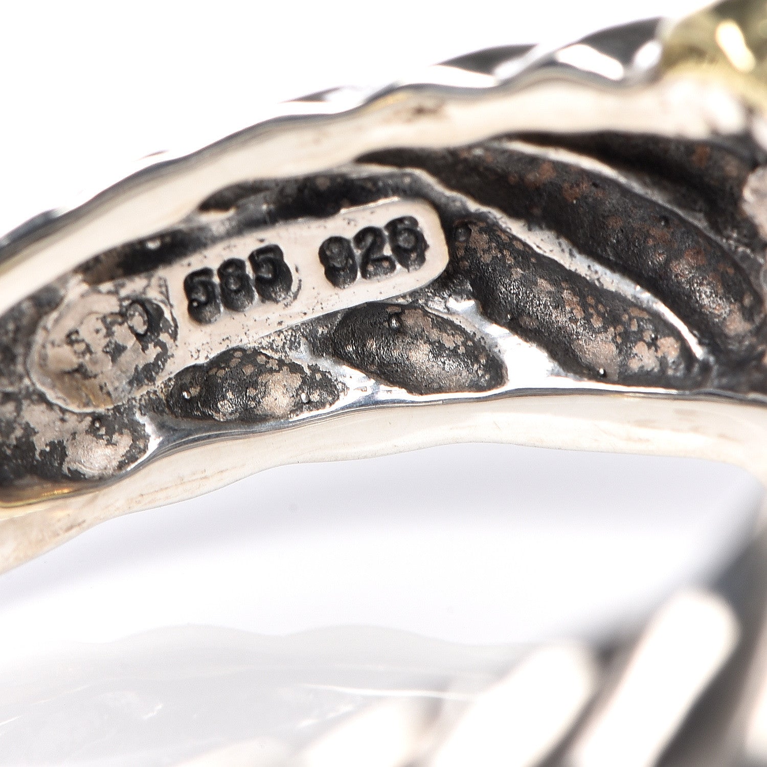 David Yurman Sterling Silver 14K Yellow Gold Citrine 14mm Noblesse Ring 61 9.75 6 of 6