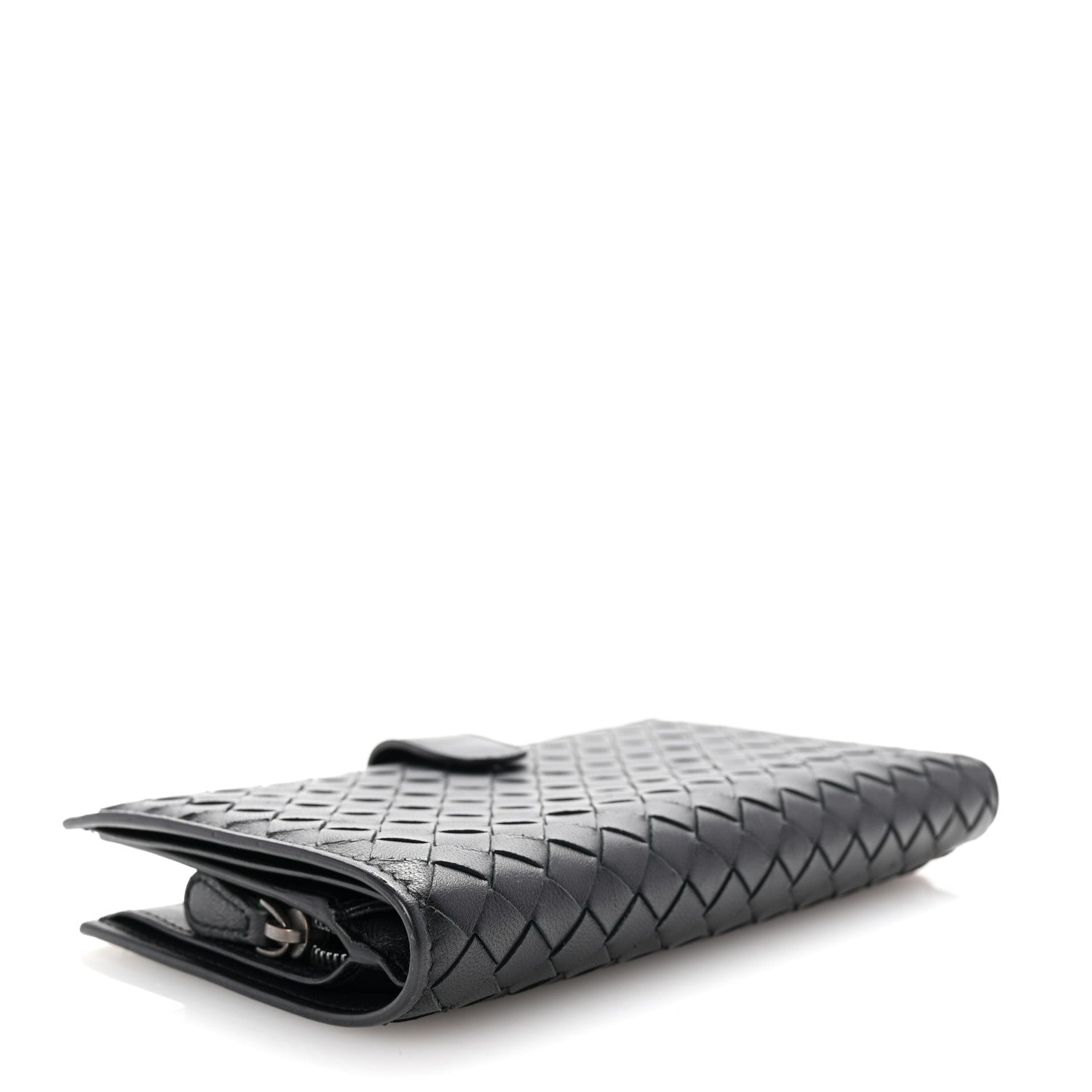 Bottega Veneta Nappa Intrecciato Continental Snap Wallet Black 4 of 9