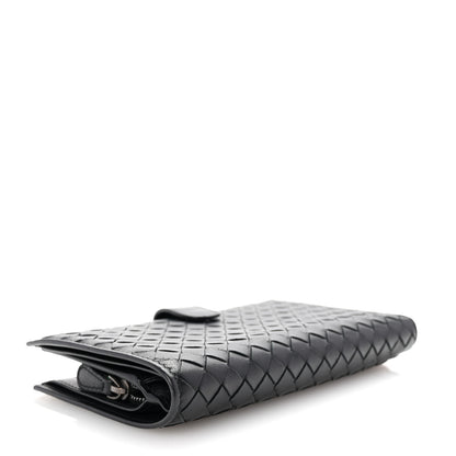 Bottega Veneta Nappa Intrecciato Continental Snap Wallet Black 4 of 9