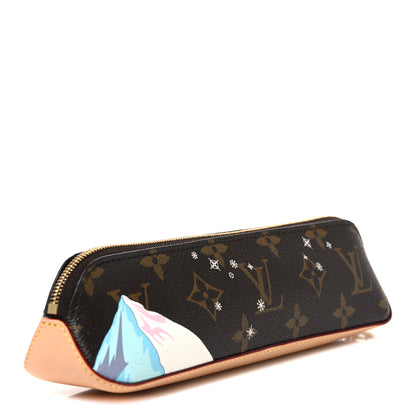 Louis Vuitton Monogram 2023 Christmas Animation Alpine Pencil Pouch Pink 3 of 7
