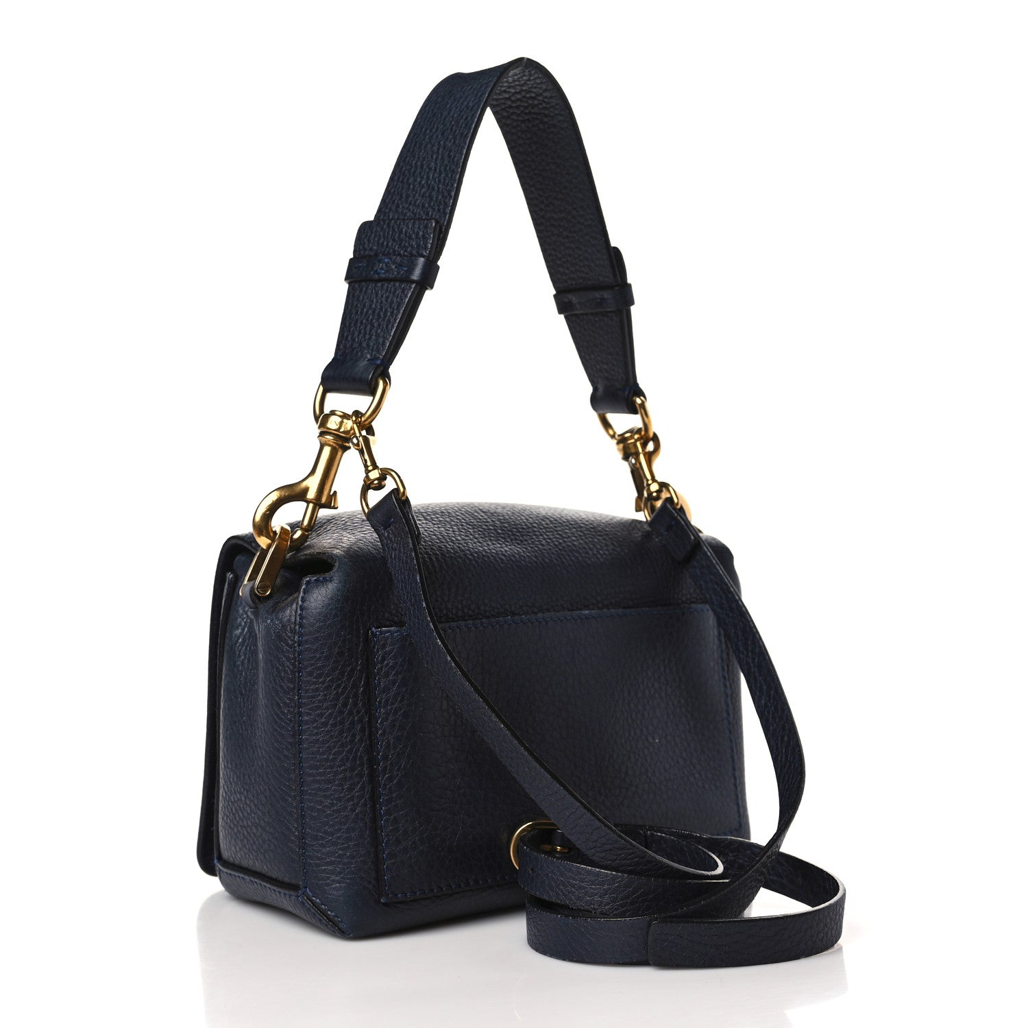 Lanvin Grained Calfskin Box Messenger Bag Navy 3 of 8