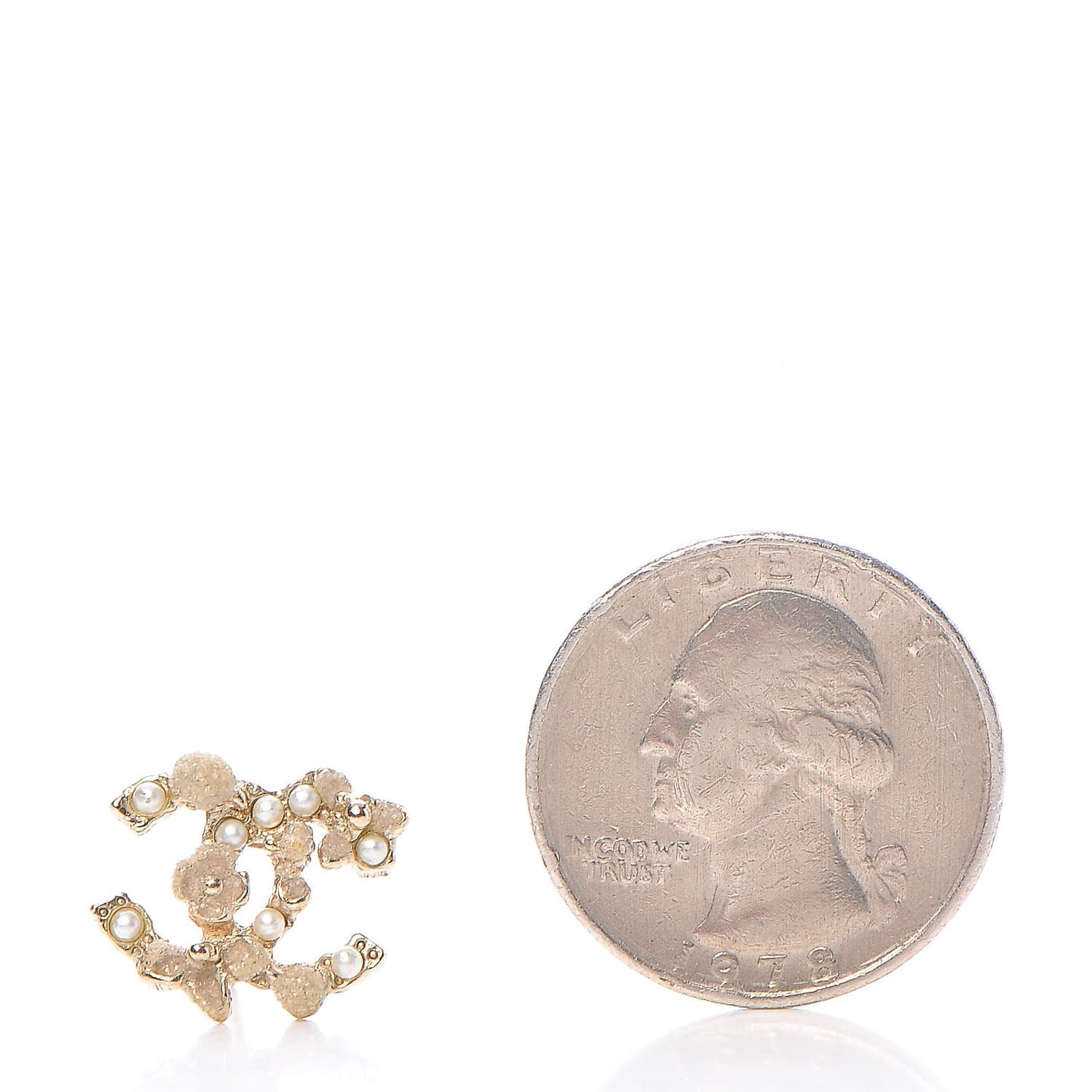Pearl CC Earrings Light Gold