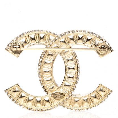 Chanel Baguette Crystal CC Brooch Light Gold 3 of 4