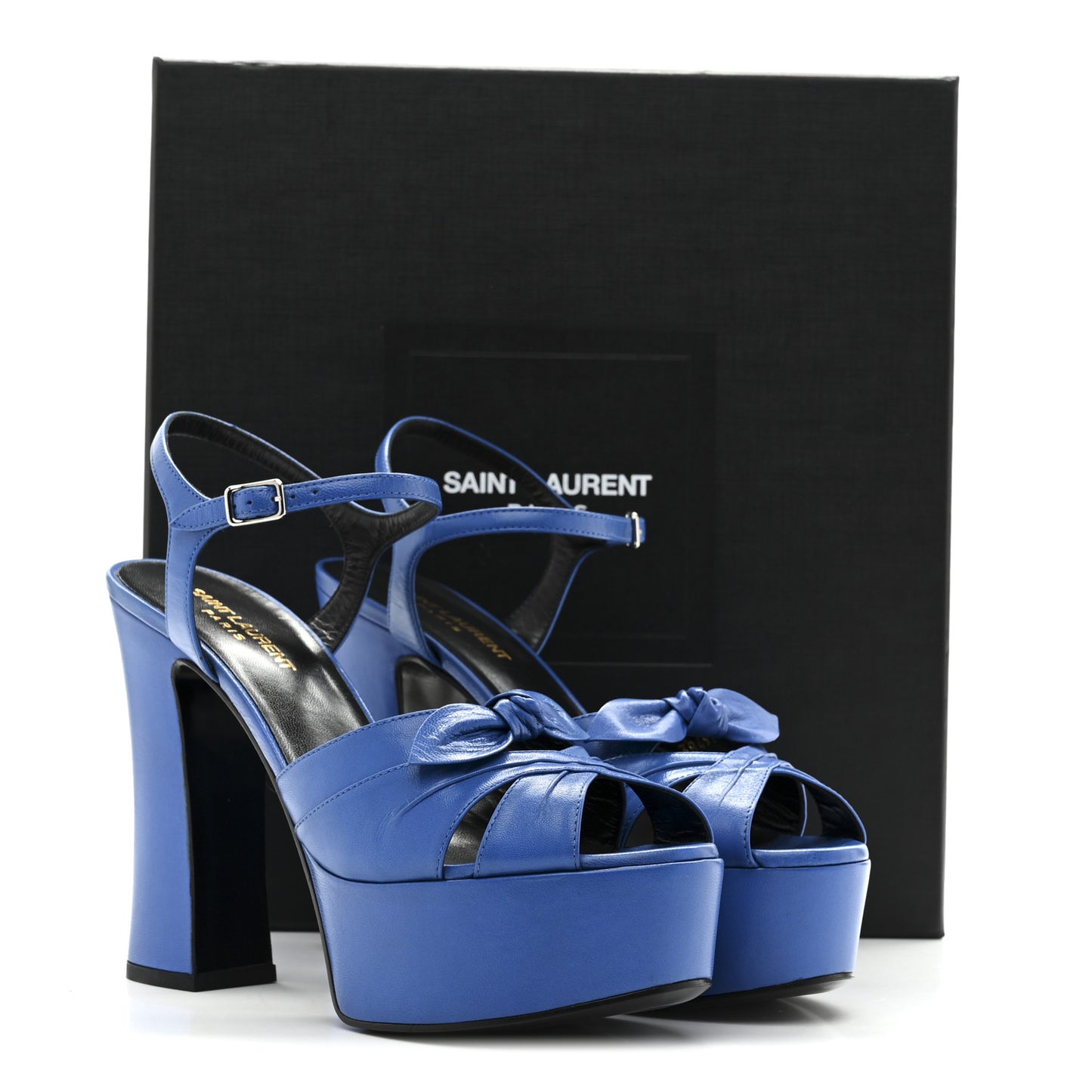 Goatskin Candy 80 Platform Sandals 39.5 New Bleu