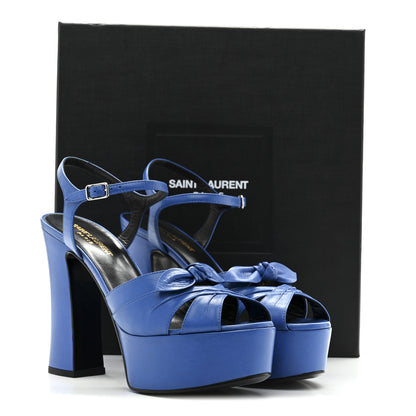Saint Laurent Goatskin Candy 80 Platform Sandals 39.5 New Bleu 10 of 10