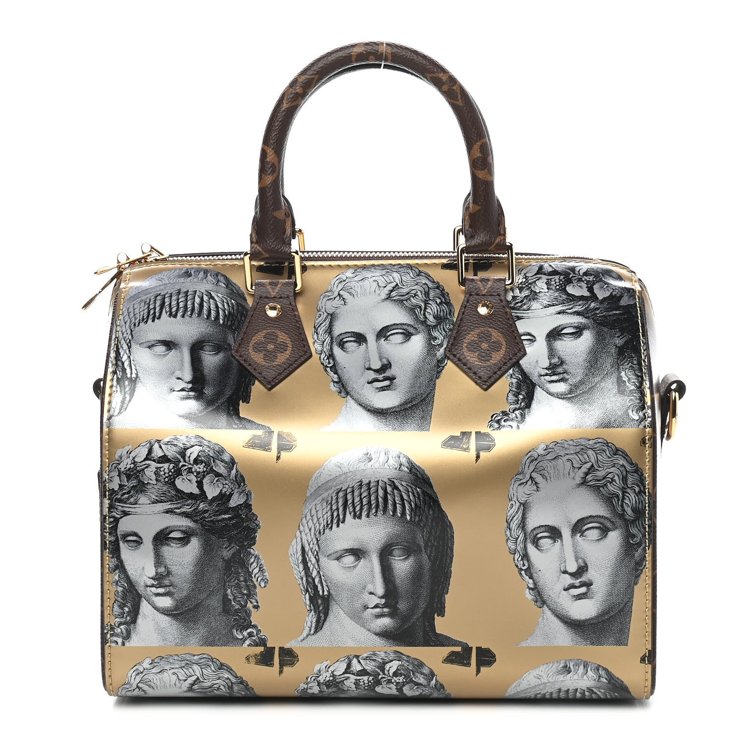 Louis Vuitton X FORNASETTI Calfskin Fornasetti Speedy Bandouliere 25 Gold 1 of 8