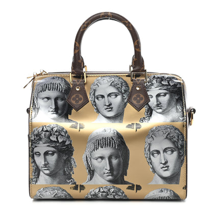 Louis Vuitton X FORNASETTI Calfskin Fornasetti Speedy Bandouliere 25 Gold 1 of 8