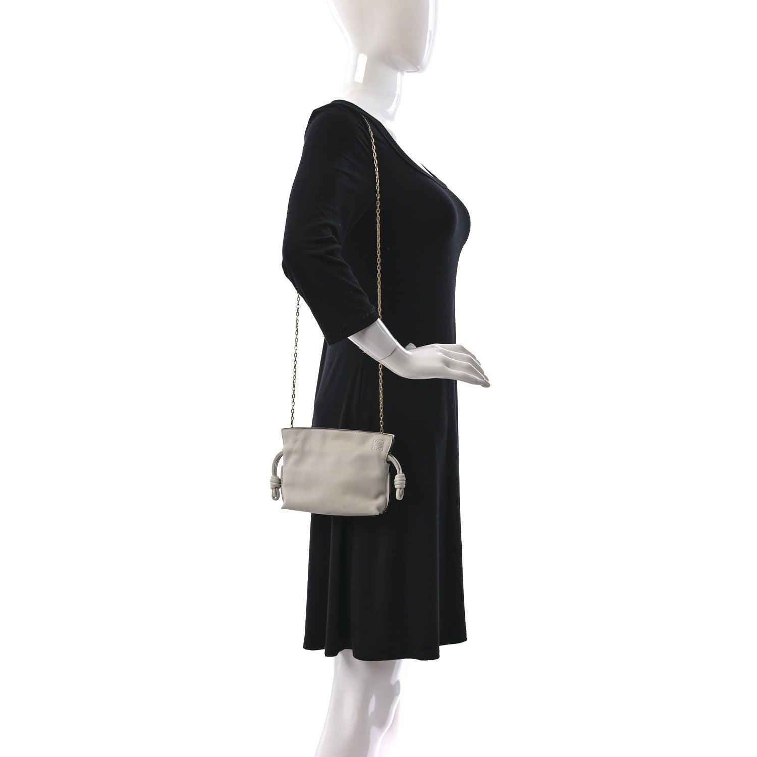 Loewe Calfskin Nano Flamenco Knot Bag White 2 of 14