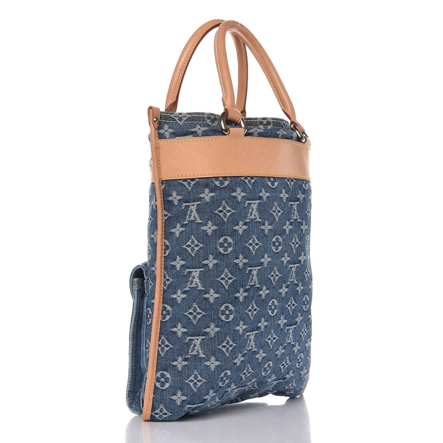 Monogram Denim Sac Plat Blue