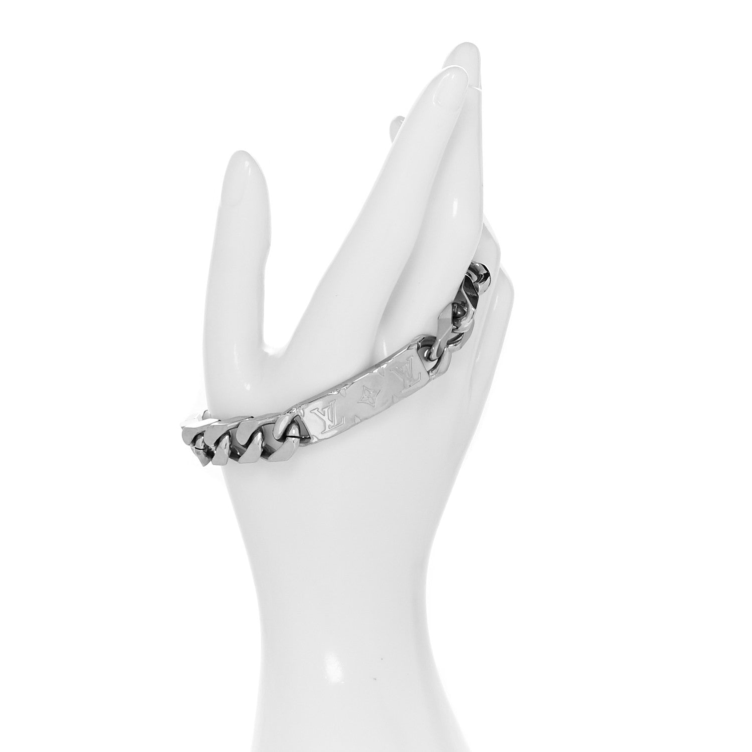 Louis Vuitton Monogram Chain Bracelet Silver 2 of 4
