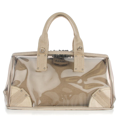 Prada Canvas Plexiglass Crystal Cluster Tote Fume 1 of 9
