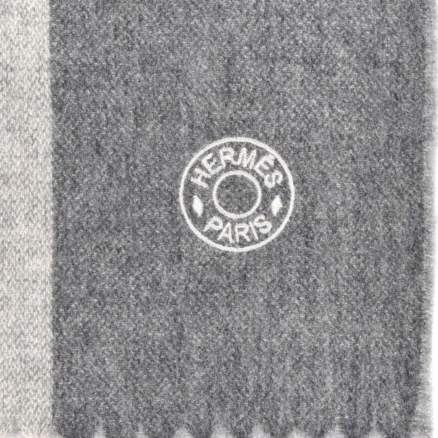 Cashmere Summer Block Muffler Gris Chine