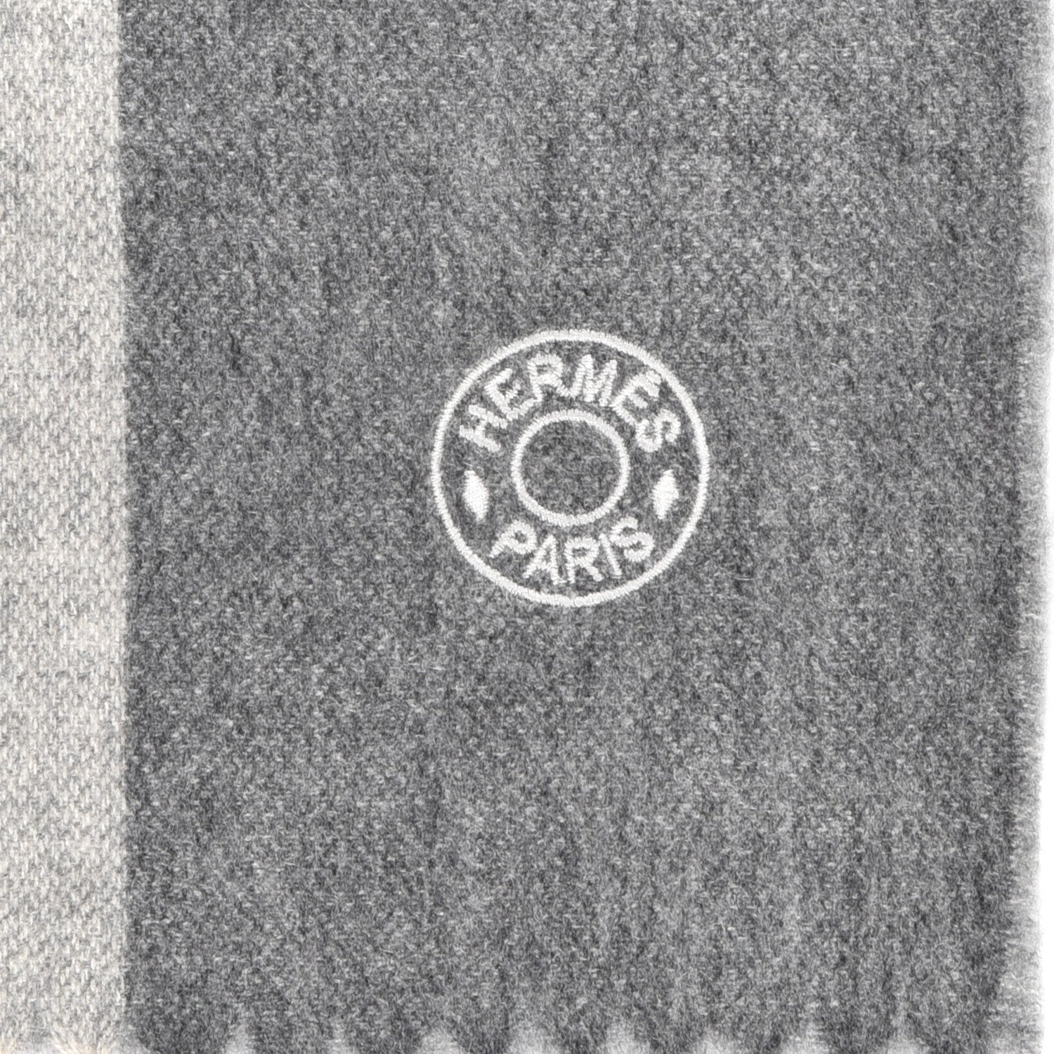 Hermes Cashmere Summer Block Muffler Gris Chine 4 of 5