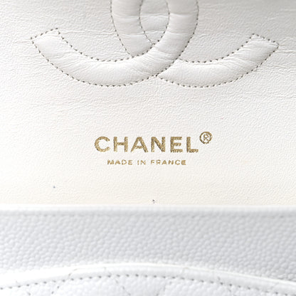 Chanel Caviar Quilted Medium Double Flap White 6 of 16