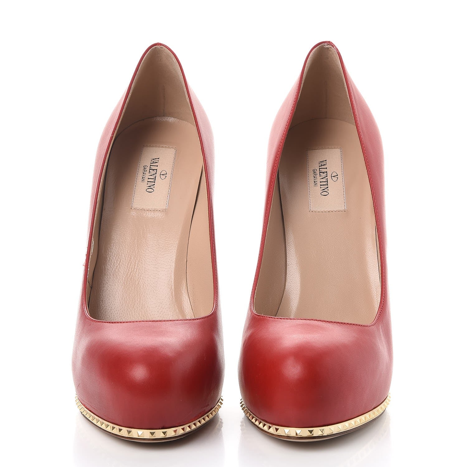Valentino Garavani Calfskin Rockstud Platform Pumps 39 Red 2 of 12