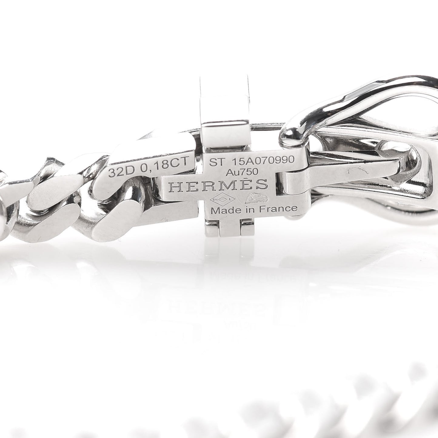 18K White Gold Diamond Boucle Sellier Bracelet ST