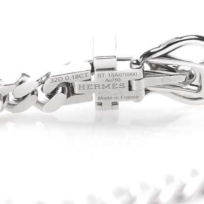 Hermes 18K White Gold Diamond Boucle Sellier Bracelet ST 4 of 6