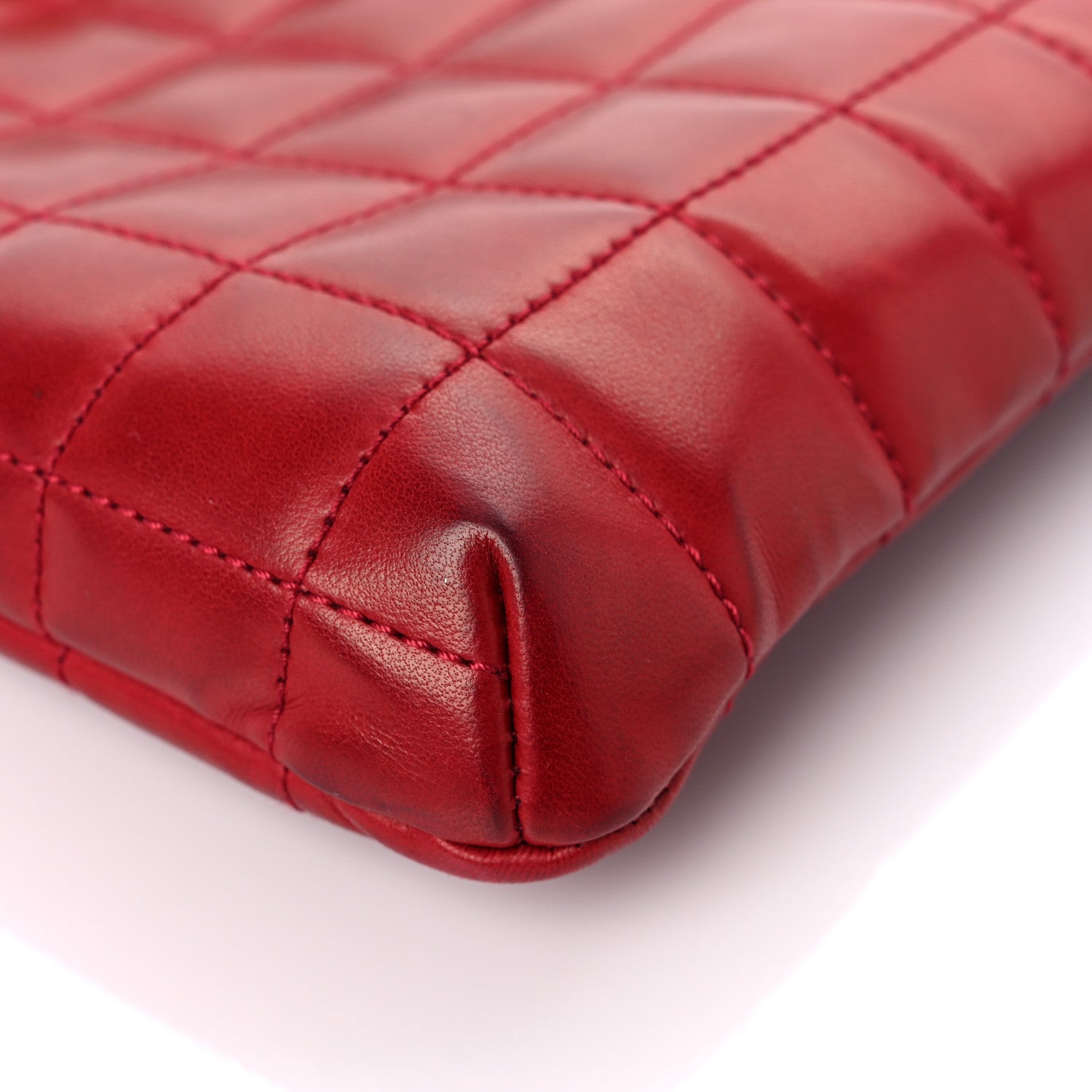 Chanel Lambskin Chocolate Bar Mademoiselle Flap Shoulder Bag Red 8 of 17
