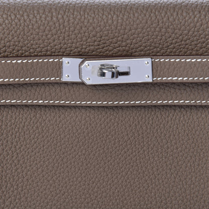 Hermes Taurillon Clemence Kelly Ado Backpack Etoupe 11 of 12