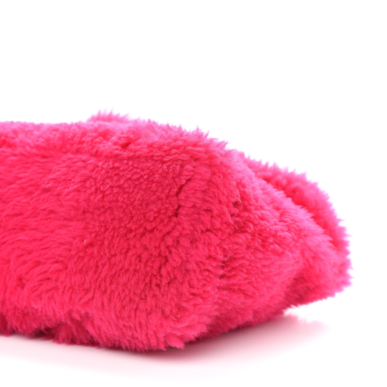 Saint Laurent Merino Shearling Lambskin Quilted Small Loulou Puffer Monogram Chain Satchel Fuchsia 9 of 9