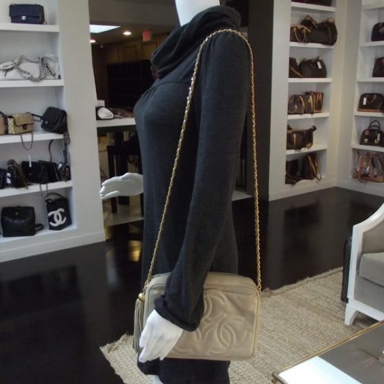 Chanel Lambskin Tassel Camera Case Beige 2 of 12