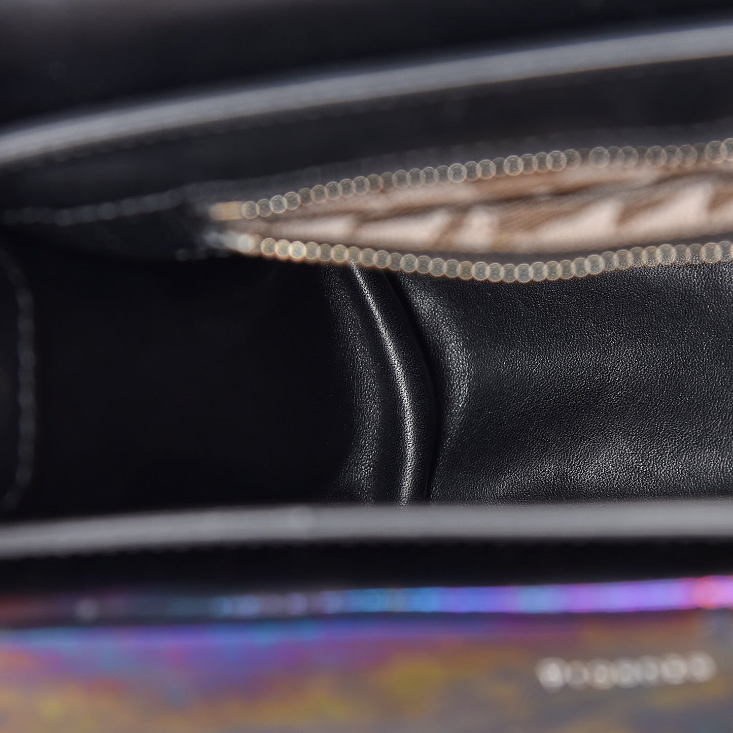 Holographic Patent Mini PS11 Classic Shoulder Bag Oil Slick
