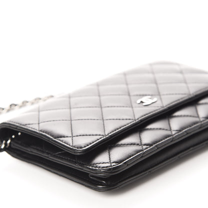 Chanel Lambskin Quilted Wallet On Chain WOC Black 6 of 11